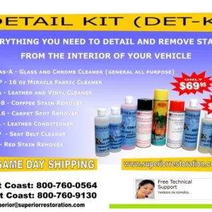 Complete Detail Kit for cleaning, conditioning and stain removal.