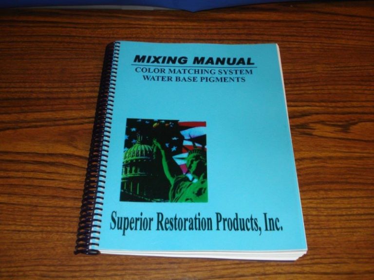 Pigment Color Matching Formula Book STMP Superior Restoration