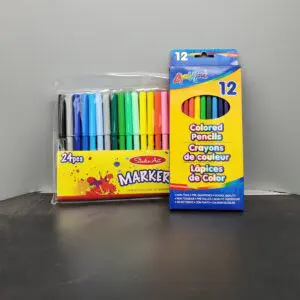 Set of  Colored Pencils and Colored Markers